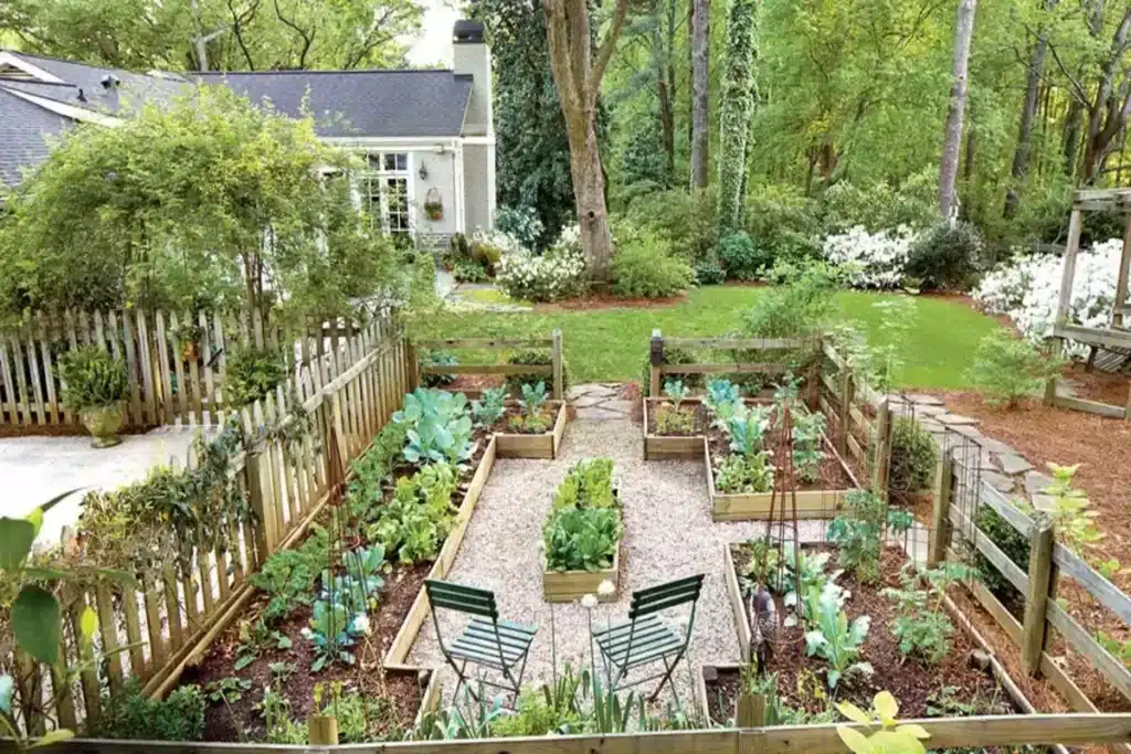 Um jardim com plantas nativas