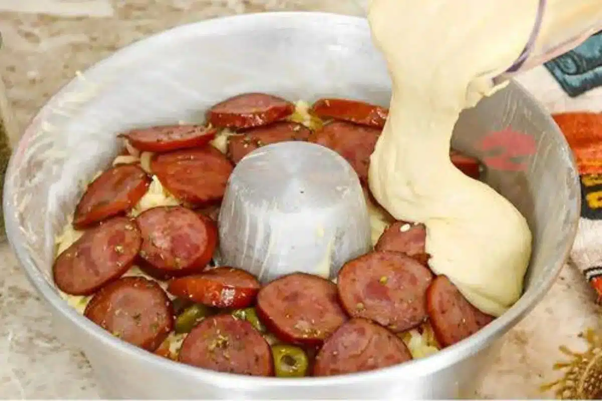 Lanche de forno de liquidificador recheado